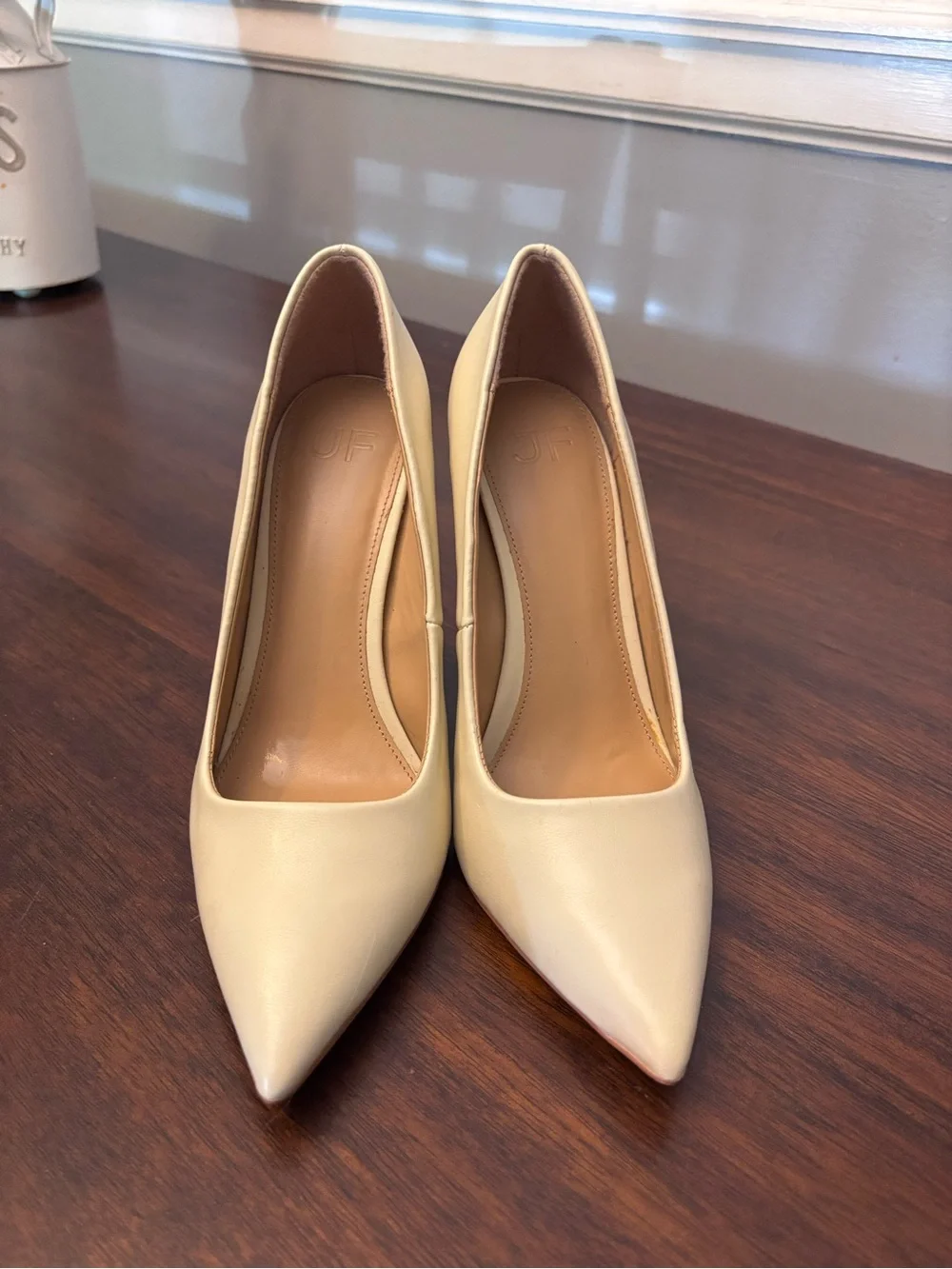 jf j.ferrar Cream Pointed-Toe Stiletto Pumps